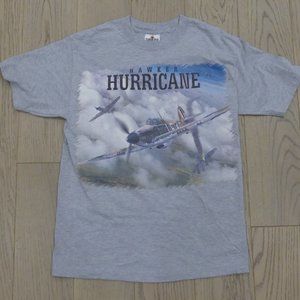 Hawker Hurricane Battle of Britian Diamond Star Grey Medium T-Shirt